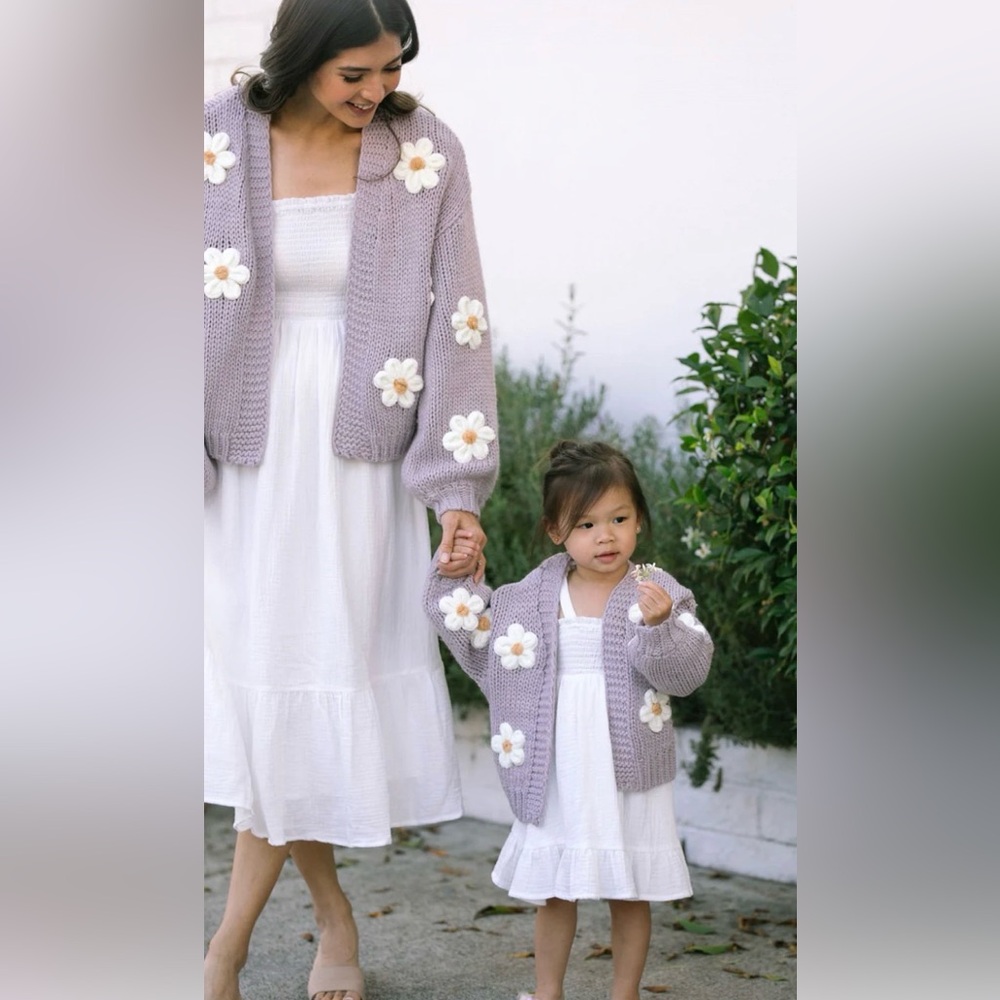 New Mommy-me Daisy Cardigans XS/S & 2T-3T